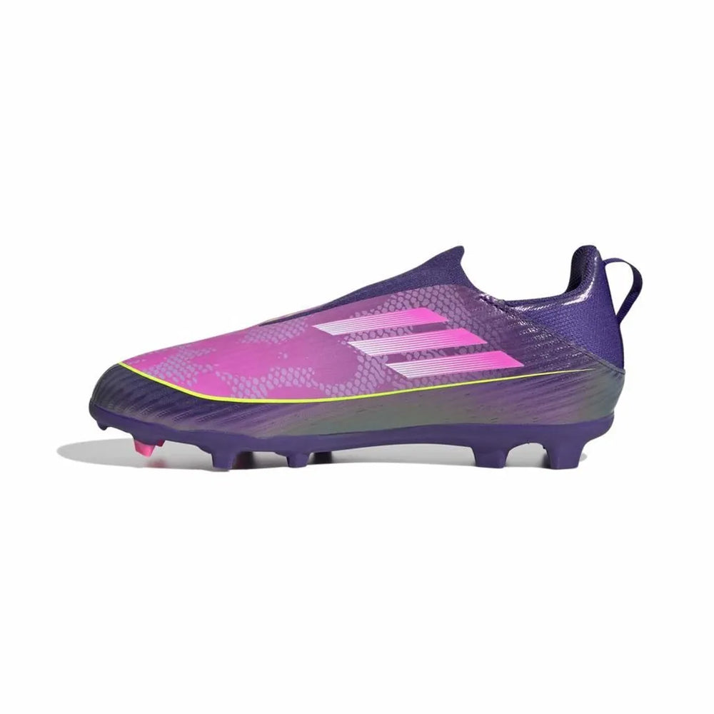 ADIDAS F50 LEAGUE LACELESS FG/AG LAMINE YAMAL - UNITY PURPLE/FOOTWEAR WHITE/LUCID LEMON KIDS