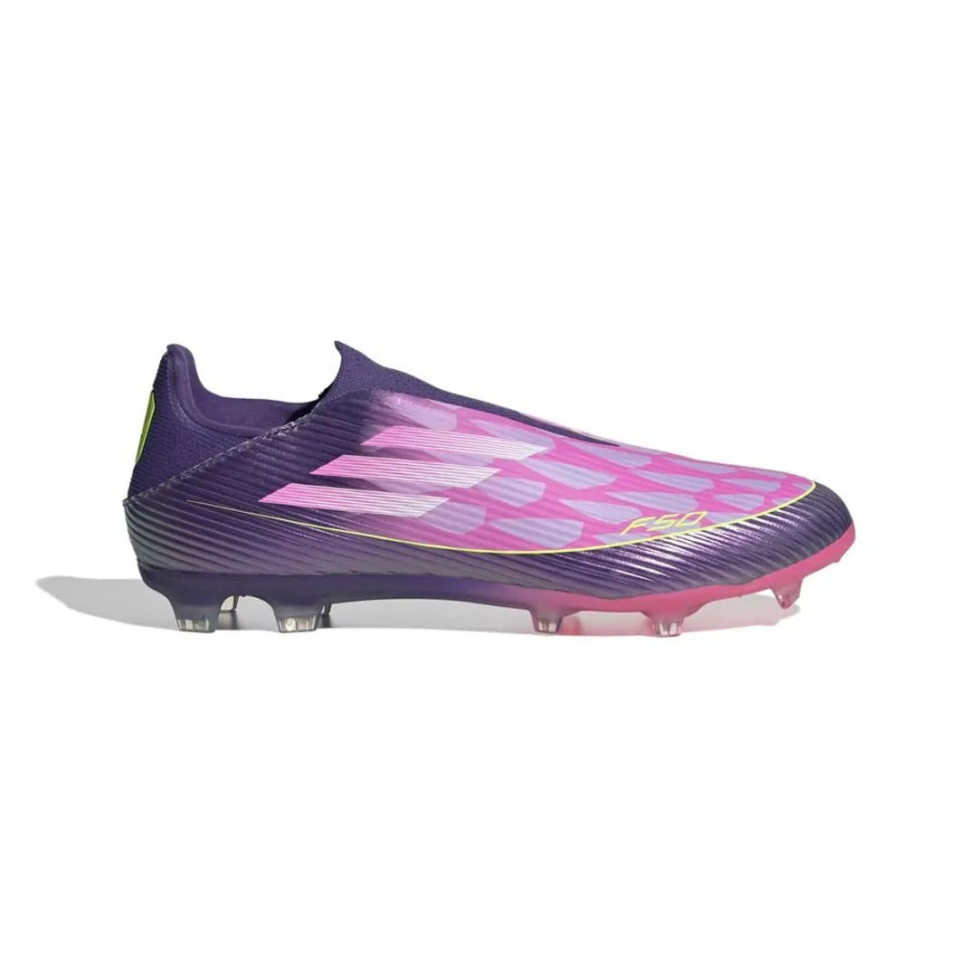 ADIDAS F50 LEAGUE LACELESS FG/AG LAMINE YAMAL - UNITY PURPLE/FOOTWEAR WHITE/LUCID LEMON