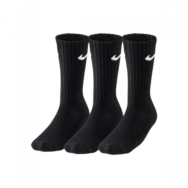 Socks Value Cotton Crew Training Sock (3 Pairs) Black-White